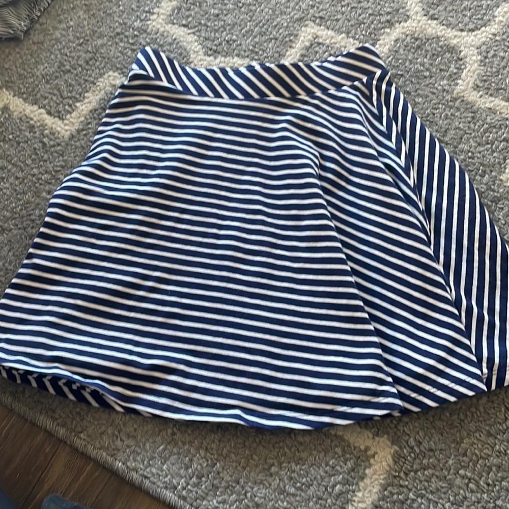 blue stripped skater skirt